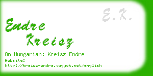 endre kreisz business card